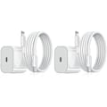 Miniatyrbilde 1 av 4: 2-pakning - Lader for iPhone - Hurtiglader - Adapter + Kabel 20w Hvit 2-pakning iPhone