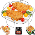 Miniatyrbilde 1 av 5: XJ-Airfryer-tilbehør 304 Rustfritt stål firkantet gitter