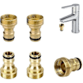 Miniatyrbilde 1 av 5: Messing 5 ST Rustbeskyttelse Kranforbindelse Slangeadapter Gjenget Kran Universaladapter Kranforbindelse for Kjøkkenslange Krantilkobling