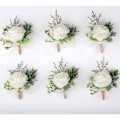 Miniatyrbilde 2 av 4: XJ-6 st Brud Brudgom Bryllup Corsage håndleddsblomster, håndleddsblomster Corsage