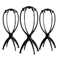 Miniatyrbilde 1 av 5: XJ-3-pakning parykkstativ for parykker Holdbar plastfolding (svart)