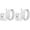 2-pakning - Lader for iPhone - Hurtiglader - Adapter + Kabel 20W Hvit 2-pakning Samsung