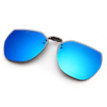Miniatyrbild 1 av 4: XJ-Flip-Up Clip-On Sunglasses Metal Mirrored Lens Light Blue
