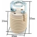 Miniatyrbillede 3 af 5: 6-pak G9 lampeholder med beslag, keramisk gevind G9 halogenbase [DB]