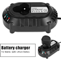 Miniatyrbillede 2 af 4: Li-ion Batterioplader, Erstatnings Hurtig Batterioplader Lithium Batteri Ladestation til 12V DC 1.5A Makita BL1013 BL7010 (EU Stik)