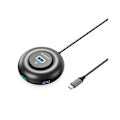 Miniatyrbillede 1 af 5: XJ-Portable Understøtter Hot-swappable Transport-stabil Usb 3.0 Hub Cirkulære Hub Dockingstationer, sort Y