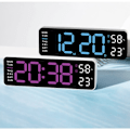 Miniatyrbillede 4 af 4: Stor digital vægur, ekstra stort LED-display, automatisk sommertid, dato, indendørstemperatur, 24-timers elektronisk vægur