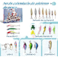 Miniatyrbild 3 av 5: Fiskekalender 2024 - Fiskedrag Set, Fiskeutrustning för Vuxna Män Pojkar, Fisketillbehör (24 st)-Xin