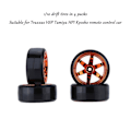 Miniatyrbillede 2 af 5: XJ-4 stk. Drift Bildæk Fælg Hårdt Hjul Dæk Til 1/10 Traxxas Hpi Drifting Rc Bil Sort