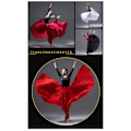 Miniatyrbilde 3 av 3: 720 Silkeaktig Tynn Chiffong Elastisk Midje Lang Danseskjørt for Magedans Hvit Hvit White 85cm