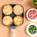 Miniatyrbillede 1 af 4: XJ-Maifanshi fire-hullers gryde flad bund non-stick dumplinggryde morgenmad burger stegepande køkken