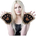 Miniatyrbillede 1 af 5: Therian Tassar, Kattass 1 Par Halvfinger Therian Tassar Søde Broderede Pels Tassar Dekorative Realistiske Assehandsker til Børn Voksne Cosplay Scene, S...