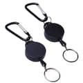 2-pack Retractable Yo-Yo Keychain with Carabiner Black