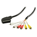 Pikkukuva 1 / 2: XJ-SCART-kaapeli SCART uros - 6x RCA uros 2.00 m Musta
