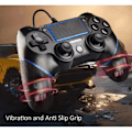 Miniatyrbillede 5 af 5: Kablet Spilcontroller til PS-4/Pro/Slim/PC(Win7/8/10)/Laptop, USB-stik Spilcontroller med Vibration og Skridsikker, Ergonomisk