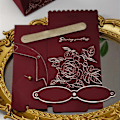 Miniatyrbild 5 av 5: XJ-20 st, Deluxe Champagne Bronzing Blommig Chokladgodis Presentask Set med Rosett - Bärbar Konstläder Förpackningsask med Flera Komponenter (YJD)