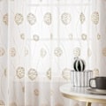 Miniatyrbillede 3 af 5: XJ-Gardiner Voile Blomster Broderi Øjet Gardiner Transparent Gardiner 2 stk. Øjet Gardiner Gardiner Par Vinduesgardiner Til Stue Soveværelse Brun