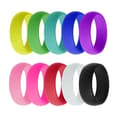 10 st 8 mm breda flexibla gummisilikon vigselringar US storlek 10