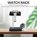 Miniatyrbillede 2 af 5: XJ-Sort Marmor Base Sølvfarvet Metal Stang Bælte Ur Display Rekvisitter Armbånd Stand Smykke Placering