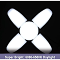 Miniatyrbillede 3 af 3: LED Garagebelysning, 60W E27 6500K 4800lm, Deformerbar garagebelysning med 4 justerbare paneler, LED loftslampe til garage, lager, værksted, kælder