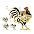 Miniatyrbillede 2 af 2: 6-pak metalhane servietringe Påskehane servietspænder spisebord servietspænder (5.50X4.60X4.60CM, som vist på billedet)
