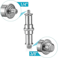 Miniatyrbillede 4 af 4: XJ-1/4 til 3/8 tommer Metal Hanadapter Gevind Skrueadapter Spigot Stud til Studiolysstativ, Adapter, Kuglehoved, Trådløs Flashmodtager, 2-pak