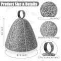Miniatyrbilde 3 av 4: 12 stk Badstuehatter i Filt, Badehetter, Hodebeskyttelse, Absorberende Badstuecaps for Badstue, Dusj, Bad, Dampbad 12 stk