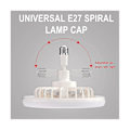 Miniatyrbilde 5 av 5: E27 Takvifte med Lys, lukket Lav Viftelys, Elektrisk Vifte Gimbal Lampeholder (grå)