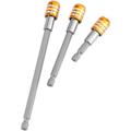 Pikkukuva 4 / 4: 3 kpl Magneettinen ruuvikärjen pidike ruuvimeisselin jatkovarsi kuusikulmainen 1/4\" keltainen 60/100/150mm