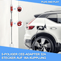Miniatyrbilde 5 av 5: 5-polet adapterkontakt 32A til 16A kontaktuttak [3-fase, 400V] slangekabel høystrømsadapter, Protec