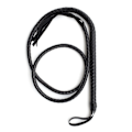 Pikkukuva 2 / 3: 1,9 m nahkainen ja mokkanahkainen bullwhip punotulla hännällä ratsastukseen (musta)BY