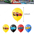 Miniatyrbild 3 av 4: 2024 Bilar Lightning McQueen Födelsedagsfest Tillbehör Set Grattis på födelsedagen Banner, Ballonger, Tårtdekorationer Barn Pojkar Festdekoration