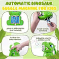 Miniatyrbilde 4 av 5: Automatisk boblemaskin, portabel dinosaurie bobleblåser med boblevæske, 3000+ bobler/min, perfekt for barns bursdagsgave