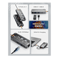 Miniatyrbild 2 av 5: XJ-USB-C Hub 8-i-1 Typ-C 3.1 till 4K Adapter 5GB RJ45 SD/TF Kortläsare Hub USB 3.0 100W PD Snabbladdning