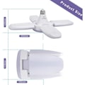 Miniatyrbillede 2 af 3: LED Garagebelysning, 60W E27 6500K 4800lm, Deformerbar garagebelysning med 4 justerbare paneler, LED loftslampe til garage, lager, værksted, kælder