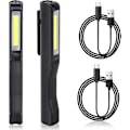 Miniatyrbilde 1 av 5: XJ-LED-lommelykt Inspeksjonslampe, 2 stk Oppladbare Arbeidslamper, 3W LED