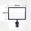 Miniatyrbillede 2 af 2: A4 skilt til standere med bånd, liggende format, sort, A4 liggende