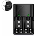Miniatyrbild 2 av 4: Universell Batteriladdare för AA/AAA/9V, 6802 Snabbladdare för NI-MH AA/AAA eller 9V Uppladdningsbara Batterier, med LED-indikator, Global Spänning.