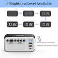 Miniatyrbild 4 av 5: XJ-LED Digital Väggklocka Sängbordsklocka med Sladd, 5 LED Digital Display Snooze Väggklocka, 12/24 Timmar, 6 Ljusstyrkenivåer, Snooze-funktion, Vit