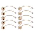 Miniatyrbillede 1 af 5: XJ-10x Rj11 6p4c 2-vejs Udgang Telefonstik Linjesplitter Adapter Beige