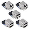 Pikkukuva 1 / 3: XJ-5 st USB2.0 Emolevyliitin 9-nastainen/10-nastainen Header - 2 USB2.0 A-porttia Adapteri (Tyyppi A)