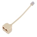 Miniatyrbillede 3 af 5: XJ-10x Rj11 6p4c 2-vejs Udgang Telefonstik Linjesplitter Adapter Beige