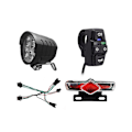 Miniatyrbilde 1 av 5: XJ-Ebike Bryter Dk336 Med Qd168 Frontlys C-05c Baklys S M Plugg Varsellys Blinklys Horn Eb