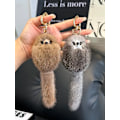Miniatyrbillede 4 af 5: Luksus Ægte Mink Pels Nøglering Blød Sød Ræv Legetøj Kvinder Håndtaske Ornament Vedhæng Bil Nøglering Rævehale Pyntegenstande Gaver Tilbehør