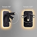 Miniatyrbild 3 av 5: LED Vägglampa med Strömbrytare, Läslampa, USB-Laddningsport, Belysning, Justerbar Spotlight 3w+9w