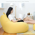 Miniatyrbilde 4 av 5: XJ-Ny Ekstra Stor Saccosekk Stol Sofa Trekk Innendørs Lazy Lounger For Voksne Barn Kampanjepris Gul Yellow