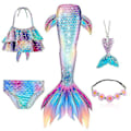 Miniatyrbild 1 av 5: 5 st/set Flickor Sjöjungfru Svans Baddräkt Barn Sjöjungfru Ariel Cosplay Kostym Fantasy Strand Bikini Set 1 Set 1 Set 1 Set 1 150