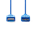 Pikkukuva 2 / 3: XJ-USB-kaapeli | USB 3.2 Gen 1 | USB-A Uros | USB Micro-B Uros | 5 Gbps | Nikkelipinnoitettu | 5,00 m | Pyöreä | PVC | Sininen | Muovipussi