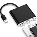 Miniatyrbild 1 av 4: XJ Typ C-adapter, USB 3.1-hubb (kompatibel med USB-C Thunderbolt 3-port) till