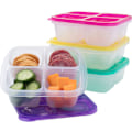 Miniatyrbilde 1 av 4: XJ-Bento Snackbokser - Gjenbrukbare matbeholdere med 4 rom for skole, arbeid og reise, sett med 4